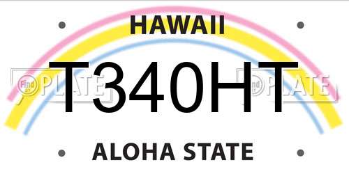 T340HT Hawaii License Plate