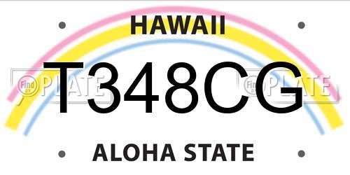 T348CG Hawaii License Plate