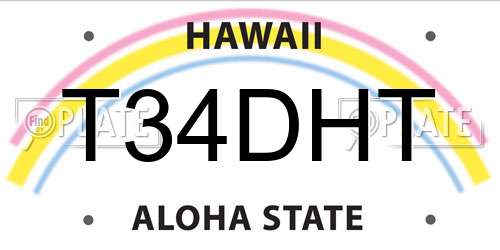 T34DHT Hawaii License Plate
