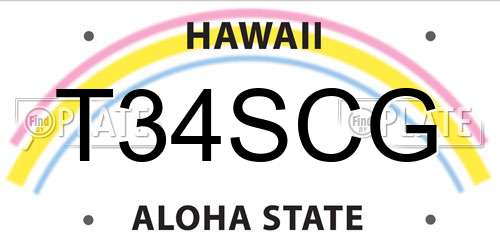 T34SCG Hawaii License Plate