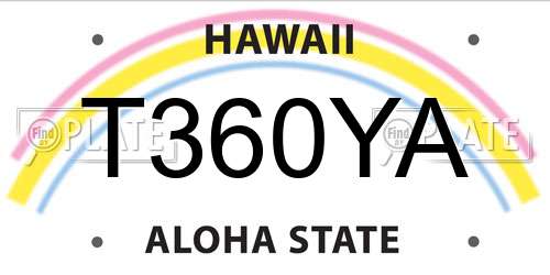 T360YA Hawaii License Plate