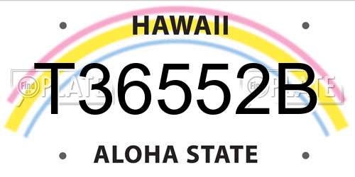 T36552B Hawaii License Plate