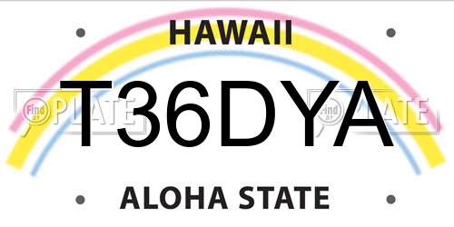 T36DYA Hawaii License Plate