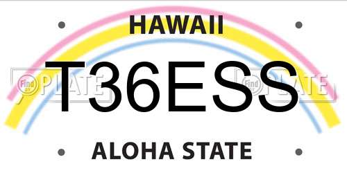 T36ESS Hawaii License Plate