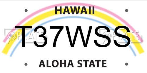 T37WSS Hawaii License Plate