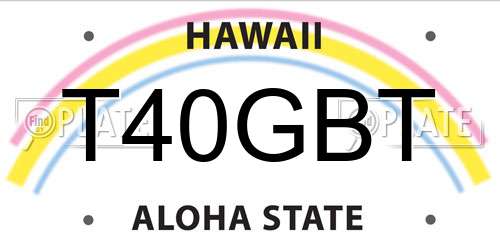 T40GBT Hawaii License Plate