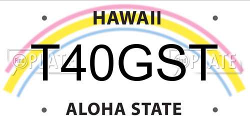 T40GST Hawaii License Plate