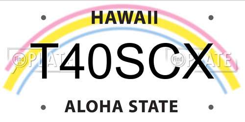 T40SCX Hawaii License Plate