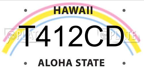T412CD Hawaii License Plate