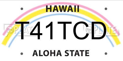 T41TCD Hawaii License Plate