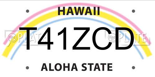 T41ZCD Hawaii License Plate