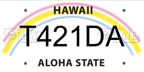 T421DA Hawaii License Plate
