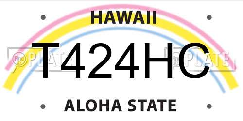 T424HC Hawaii License Plate