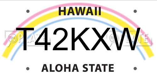 T42KXW Hawaii License Plate