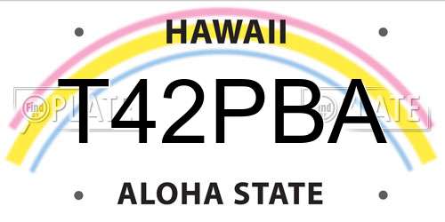 T42PBA Hawaii License Plate