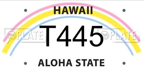 T445 Hawaii License Plate