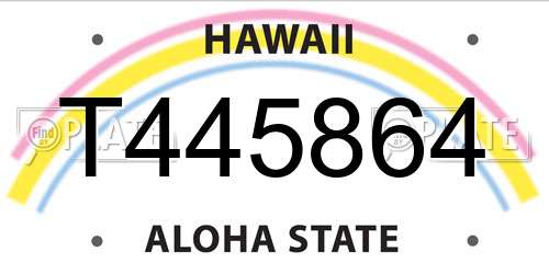 T445864 Hawaii License Plate