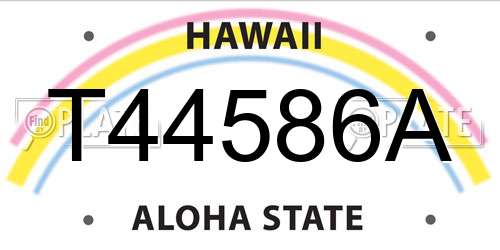 T44586A Hawaii License Plate