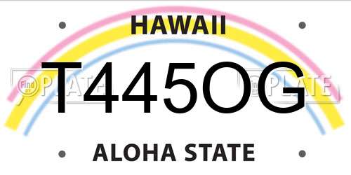 T445OG Hawaii License Plate
