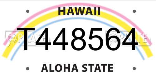 T448564 Hawaii License Plate
