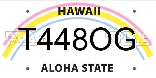 T448OG Hawaii License Plate