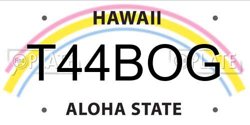 T44BOG Hawaii License Plate