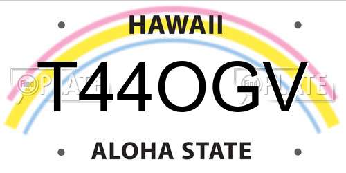 T44OGV Hawaii License Plate