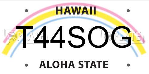 T44SOG Hawaii License Plate