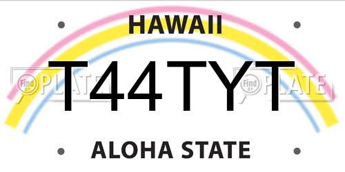 T44TYT Hawaii License Plate