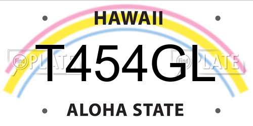 T454GL Hawaii License Plate