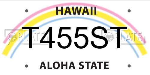 T455ST Hawaii License Plate
