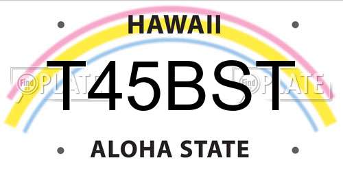 T45BST Hawaii License Plate