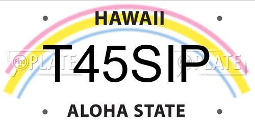 T45SIP Hawaii License Plate