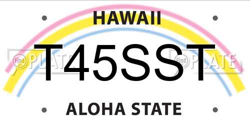 T45SST Hawaii License Plate