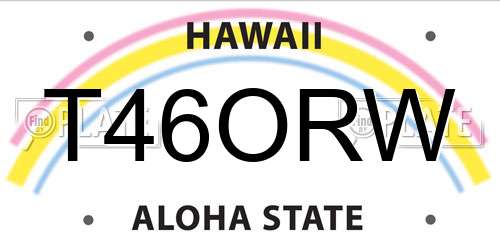 T46ORW Hawaii License Plate