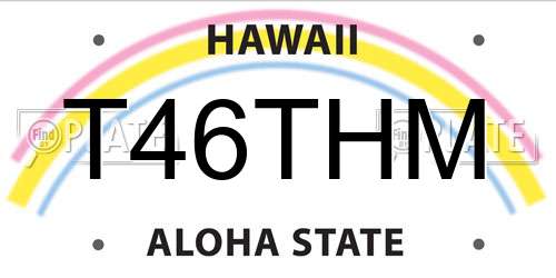 T46THM Hawaii License Plate