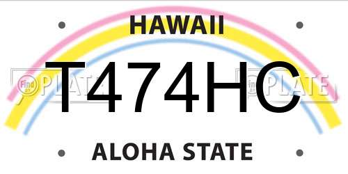 T474HC Hawaii License Plate