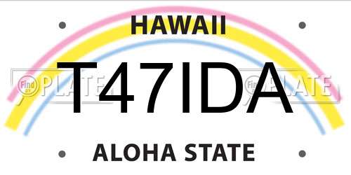 T47IDA Hawaii License Plate