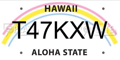 T47KXW Hawaii License Plate