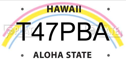 T47PBA Hawaii License Plate