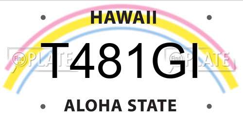 T481GI Hawaii License Plate