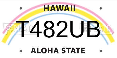 T482UB Hawaii License Plate