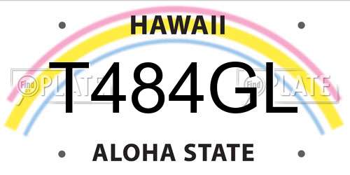 T484GL Hawaii License Plate