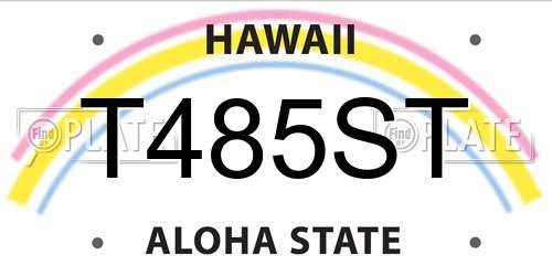 T485ST Hawaii License Plate