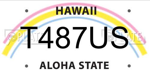 T487US Hawaii License Plate
