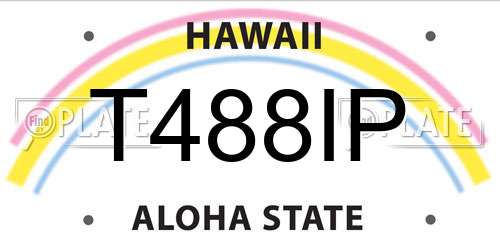 T488IP Hawaii License Plate