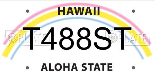 T488ST Hawaii License Plate