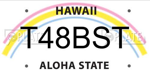 T48BST Hawaii License Plate