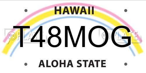 T48MOG Hawaii License Plate