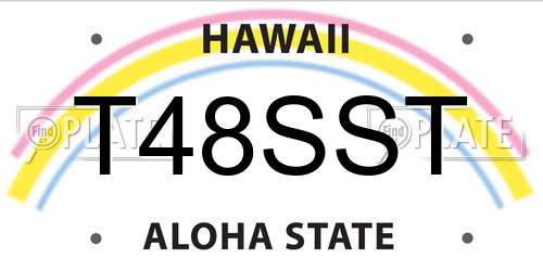 T48SST Hawaii License Plate
